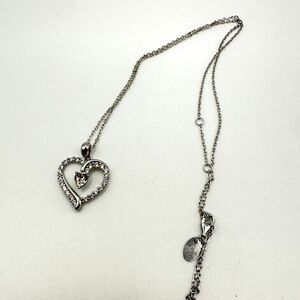NIB 18" Dorella Sterling Silver and cz diamond heart necklace!